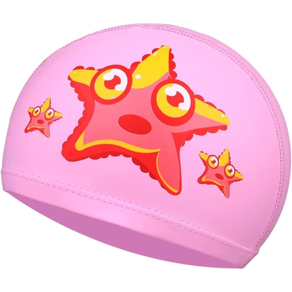 Pink Starfish Kids badehætte - Vandtæt badehætte til børn,