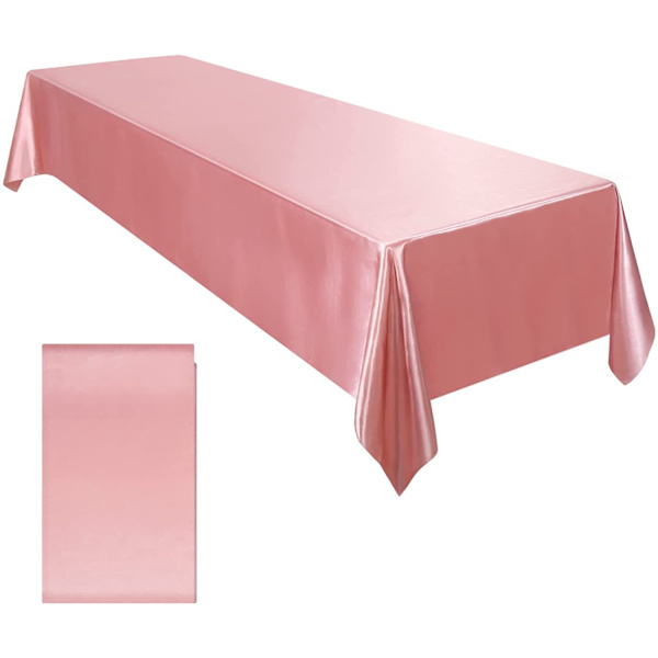 Rektangulär roséguld folie bordsduk, 146x260cm, plast Alumin