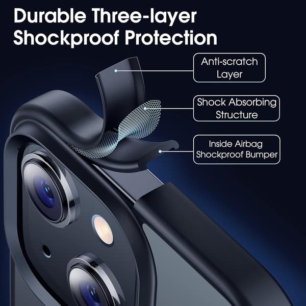 3 STK Støtsikker Designet kompatibel iPhone 14-deksel/iPhone 13-deksel
