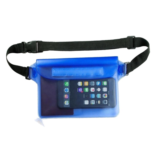 2 STK blå vandtæt bæltepose IPX8 certificeret justerbar rem
