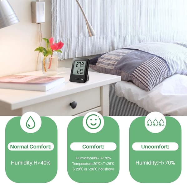 2PCS LCD Digitalt Innendørs Termometer Hygrometer Temperatur H