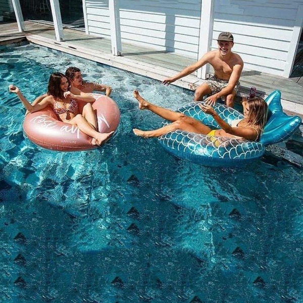 Blå boj pool, uppblåsbar pool flyt, stora uppblåsbara leksaker Oce