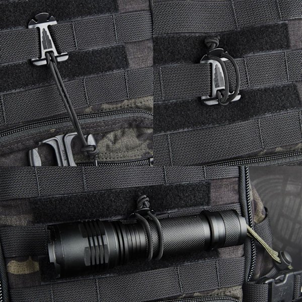 4-pack Molle Web Dominators med Bungee-snöre, Hållbart Taktiskt Webbhanteringsverktyg, Ryggsäckstillbehör, Taktiskt Växelklämma, Mångsidig Fästrem
