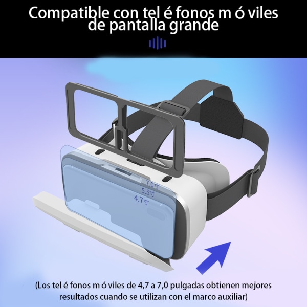 (Hvit) Elektronisk gavehodemontert 3D HD VR-briller 360° Virtua