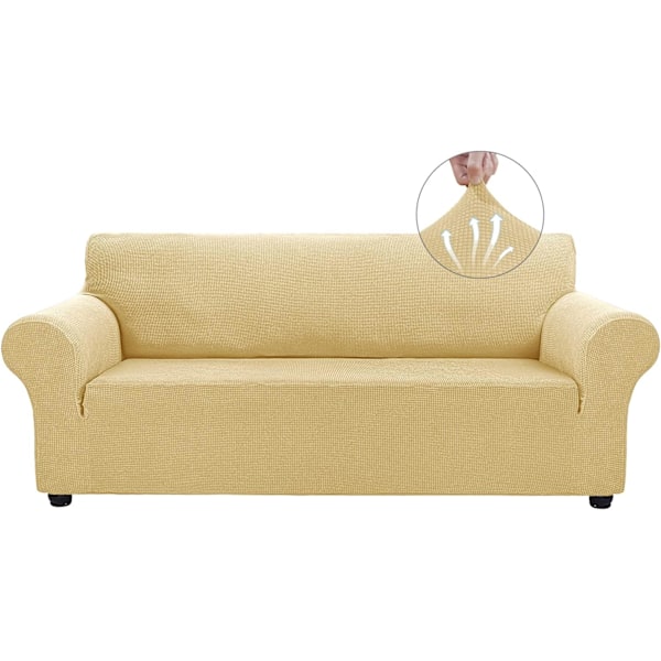 Sofa Betræk til 3-Sæders Sofa - Strækbar Sofa Betræk (Champagne)