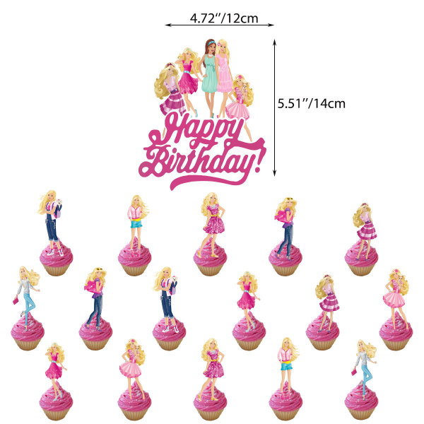 42 delar Barbie set, ballonger med Barbie-tema, bar