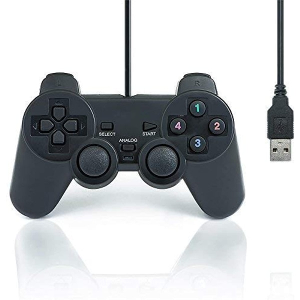 Kabelført USB Gamepad Game Gaming Controller Joypad Joystick til PC