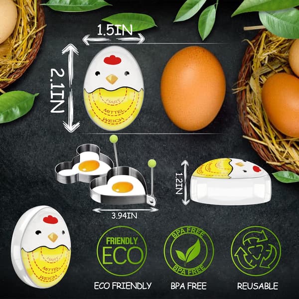 1 Stykke Eggtimer, Morsom Kjøkken Timer, Fargeskiftende Eggtimer Morsom og Gjenbrukbar Eggtimer for Matlaging