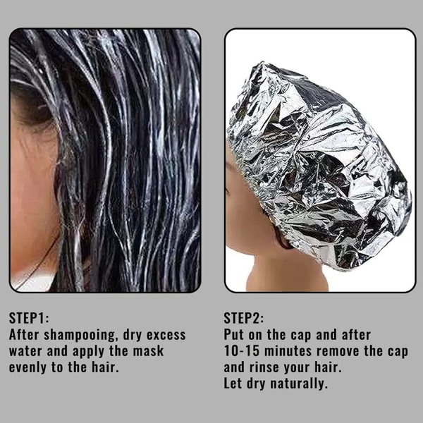 4 stk oppvarmede capser, oppvarmede kapper av aluminium for hårpleie, naturlig hai