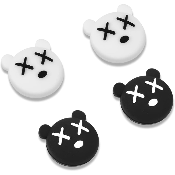 Black and White Bear Grip (4st) Kepsar Kompatibel med Switch & Sw