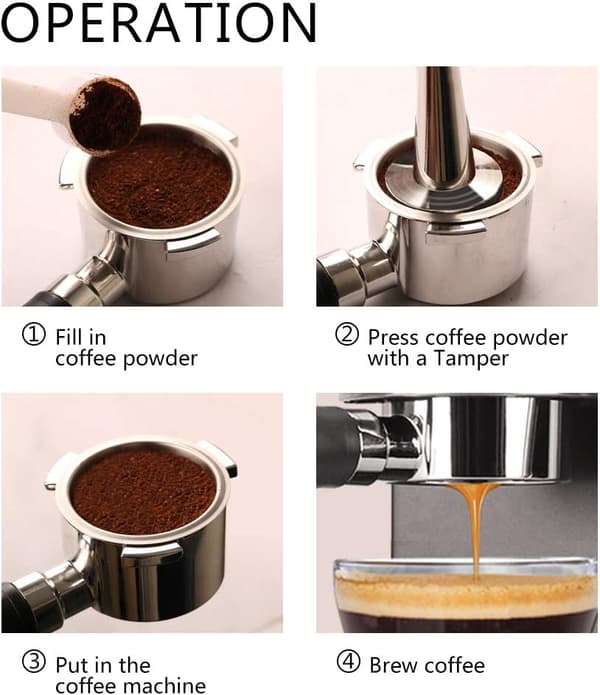 51mm Bottenlös Kaffeefilter Wiederverwendbarer Kaffeefilterhalter Stai