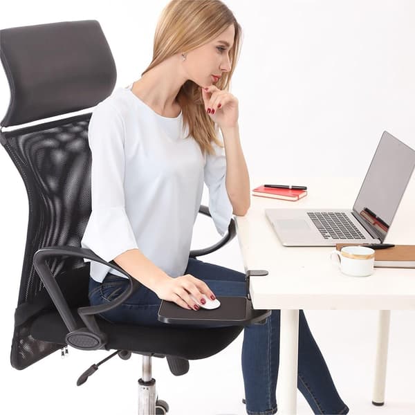 Roterbar (svart) Ergonomisk skrivebordsmatte Ergonomisk håndleddsstropp