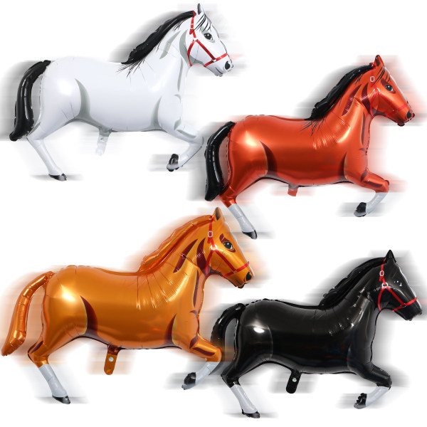 3 stk oppblåsbare hvite plastfilmballonger for hester