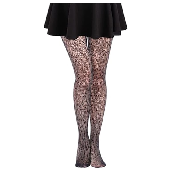 Fisknätsstrumpor Tights Tights Hög midja ihåliga (leopardtryck) för kvinnor