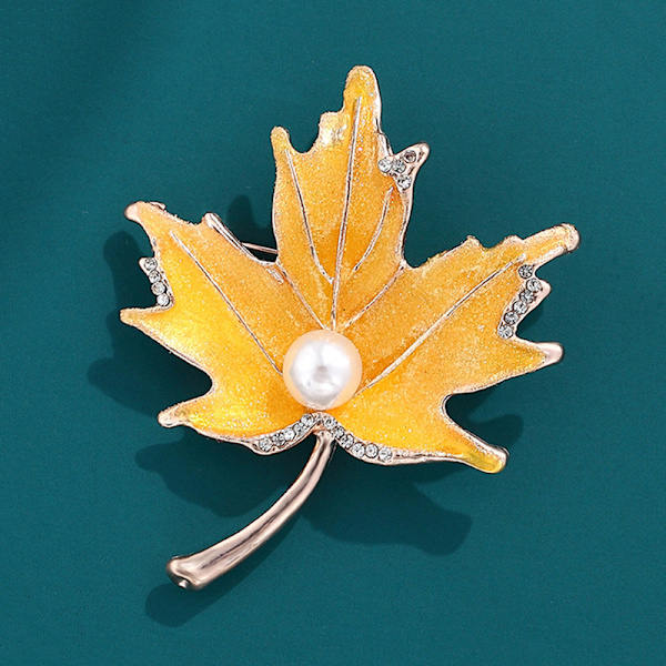 2 st pärl brosch, lönnlöv brosch, legering smycken,
