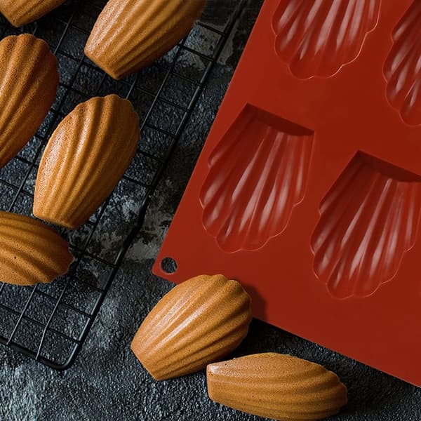 2 st Silikon Madeleine-formar med 9 håligheter, Non-Stick-form för