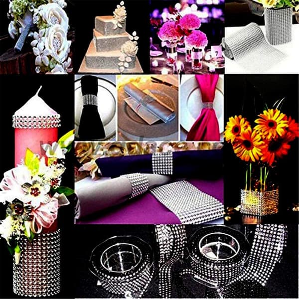 Bling Rhinestone Servietringe 20PCS Sølv Servietholder til Din