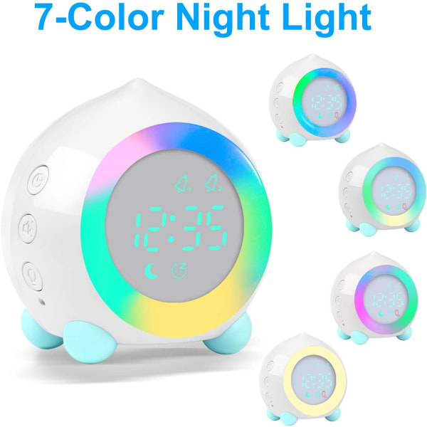 Digital LED-vekkerklokke for barn, nattlys for jenter, dag, Ni