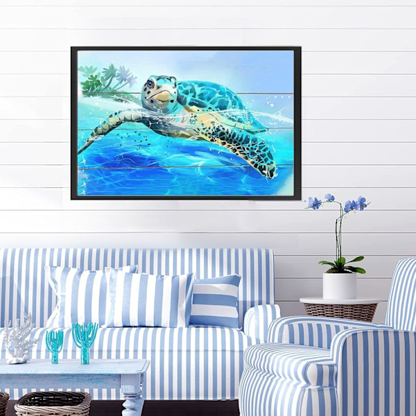 30x40cm, merikilpikonna 5d timanttimaalattu strassi-kirjonta kanva