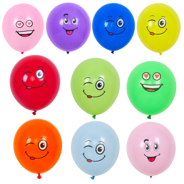 100 kpl (sekoitetut hiusvärit) Latex Balloons Emotion Series Assor