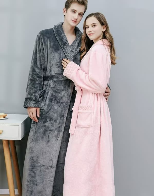 Höst- och vinterflanellpyjamas, medellång, storlek L, th