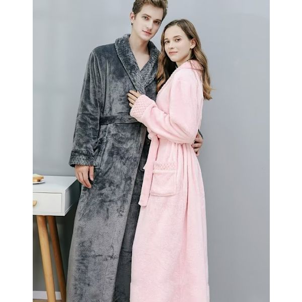 Høst og vinter flanellpyjamas, middels lengde, L-størrelse, th