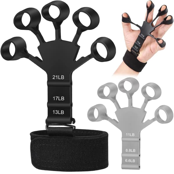 Finger Extender Exerciser, 2PCS Finger Resistance Band Elastic H