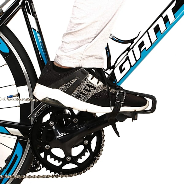 Sykkelpedaler med klips og stropper, plast