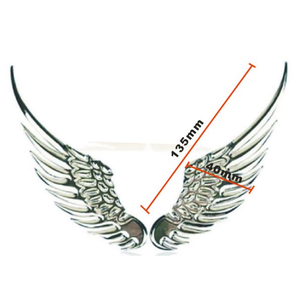 3D Wings -tarrat (1 pari) (hopea) Metallinen autometallitarra