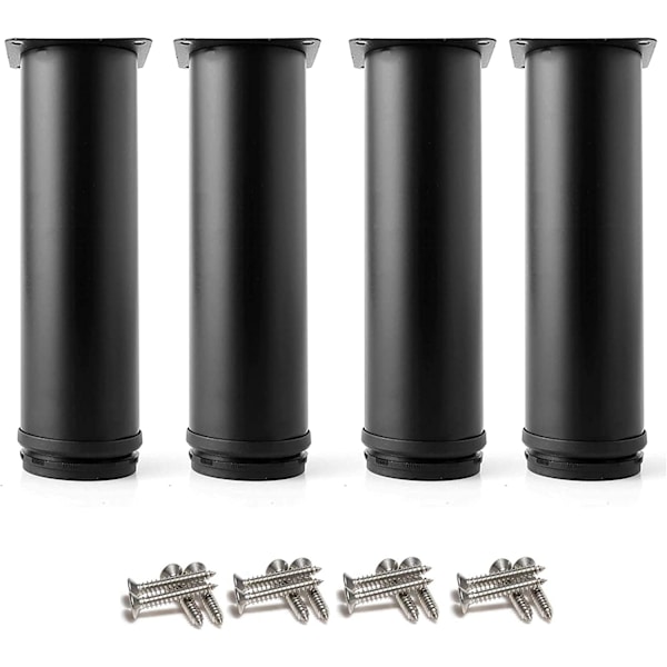 4 säädettävää mustaa jalkaa 150 mm korkeat paksut kaapin jalat pöytä