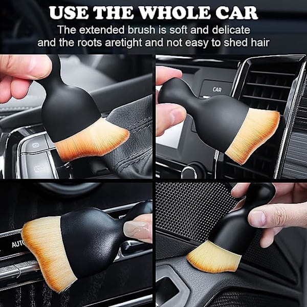 Bilrengøringsbørster, Auto Detailing Brush, Bil Auto Detail Brush til Motor/Instrumentbræt/Luftventiler/Interiør 3pcs