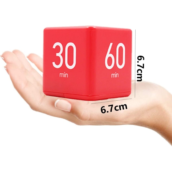 Kube-timer (Rød 15-20-30-60 minutter), Digital kjøkkentimer, LED