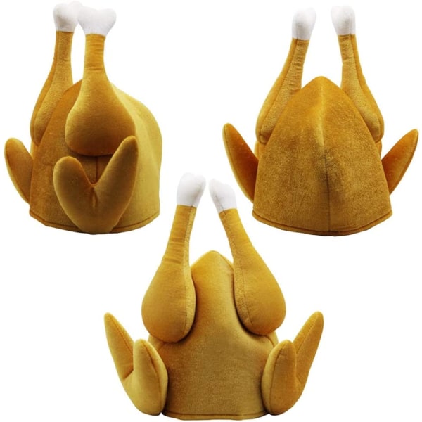 3 Pack Men's Roasted Turkey Hat, Thanksgiving Halloween