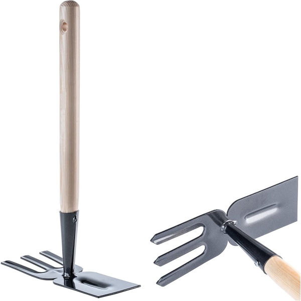 Liten metallspade med robust dobbelthacke kort håndtak for w