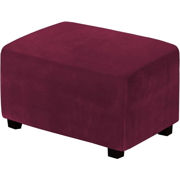 (Vinfarget) Stretch Ottoman Covers Velvet Ottoman Cover Rectangle F