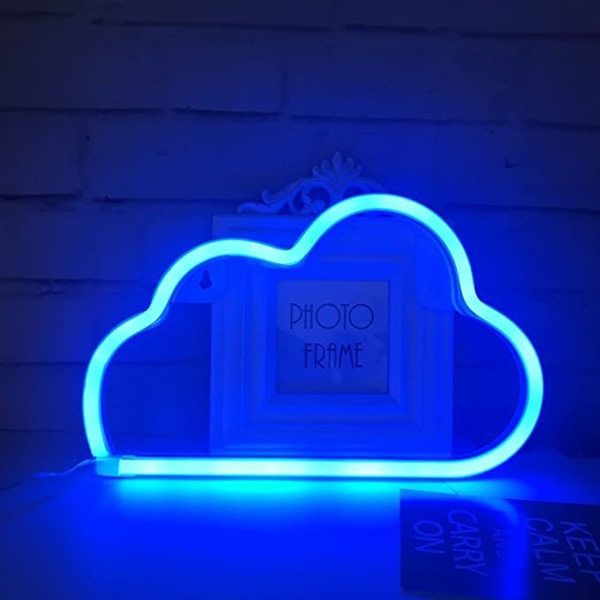 Blue Neon LED Cloud Sign Light Dekor, Vægdekoration til jul,