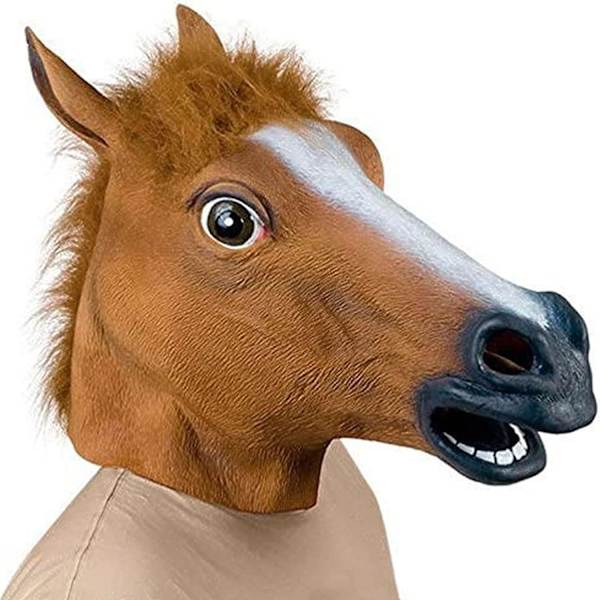 Hästmask, Halloween Mask Cos Latex Häst Huvud Mask Dans Anim