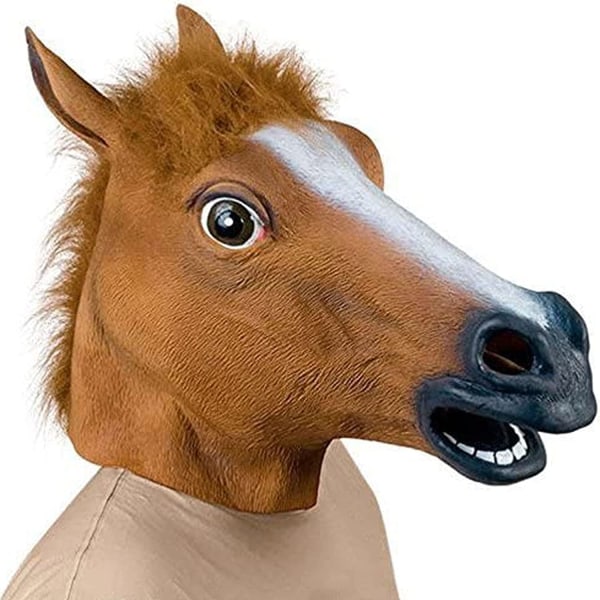 Horse Mask, Halloween Mask Cos Latex Horse Head Mask Dancing Anim