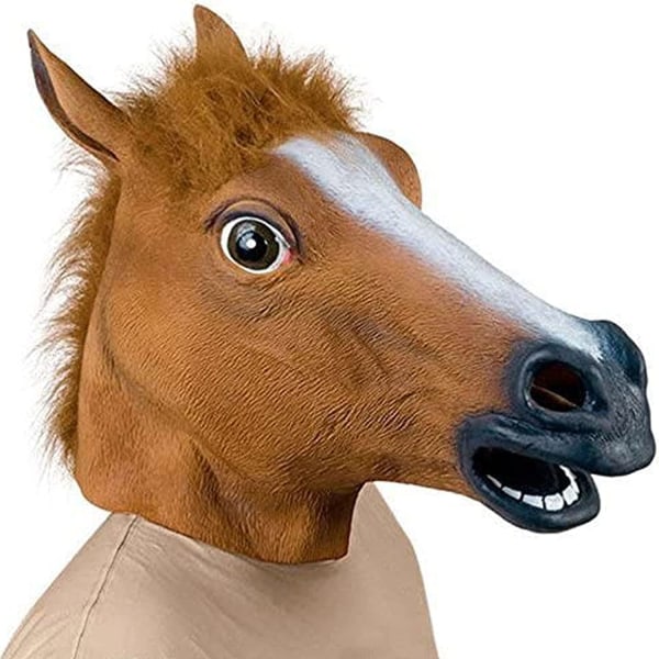 Horse Mask,Halloween Mask Cos Latex Horse Head Mask Dancing Anim