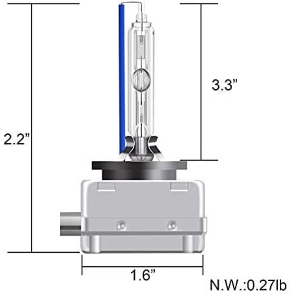 Xenon-lamput, D3S 6000K, 2 kpl pakkaus, hopea