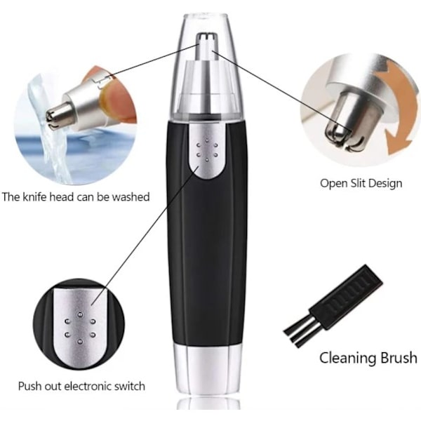 1PCS nesetrimmer, batteridrevet øre- og nesetrimmer