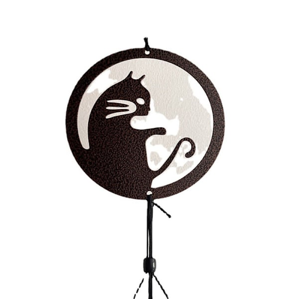 Courtyard Home Metal Pipe Windbell Tips Fortune Cat Bell Pendant