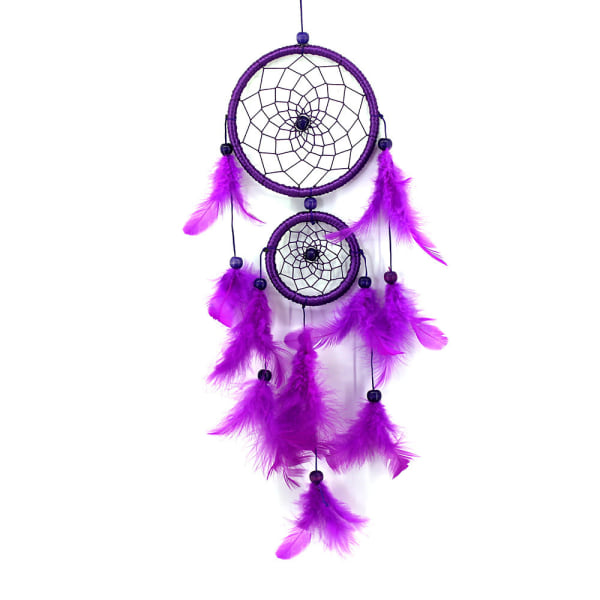 Purppurainen höyhen unelma-amuletit, suuri unelma-amuletit 2 ympyrällä