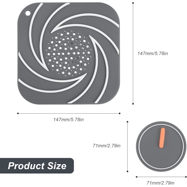 15 cm Silikone Køkkenvask Filter, Anti-Tilstopning Badekar Hårfilter - 3 Stykker