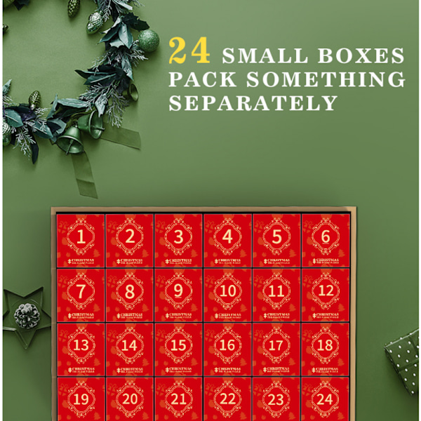 Adventskalenderpussel 1008 Pusselbitar 24 Dagar Nedräkning till Jul Adventskalender, Julgåvor till Barn Style 1