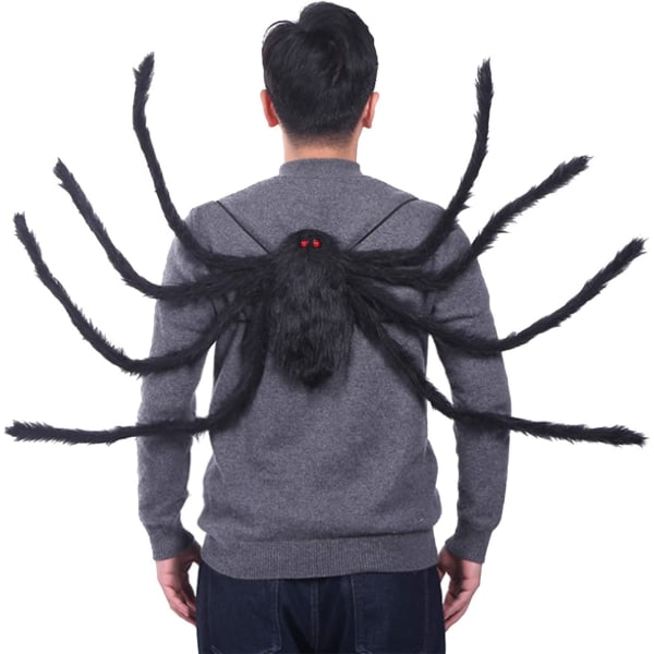 Halloween Voksen Spider Ryggsekk Kostyme Svart Fargerik