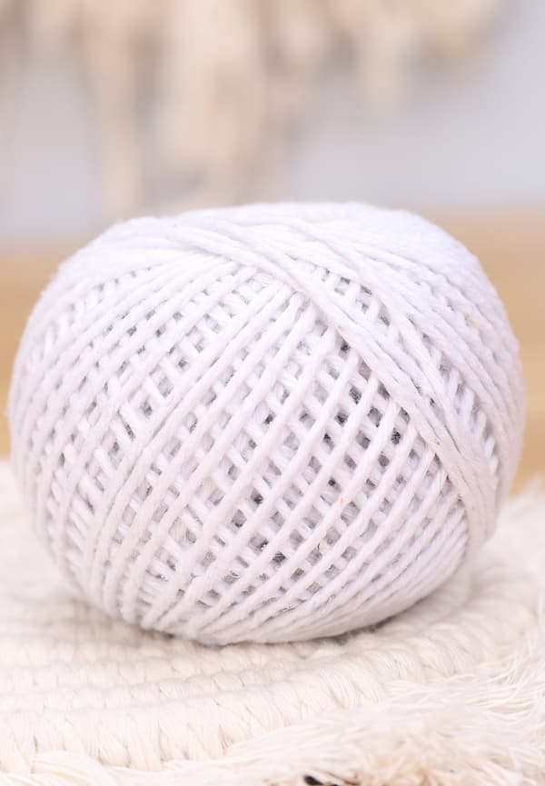 Bohemisk vind flätad gobeläng rep beige vit bomullsgarn rep