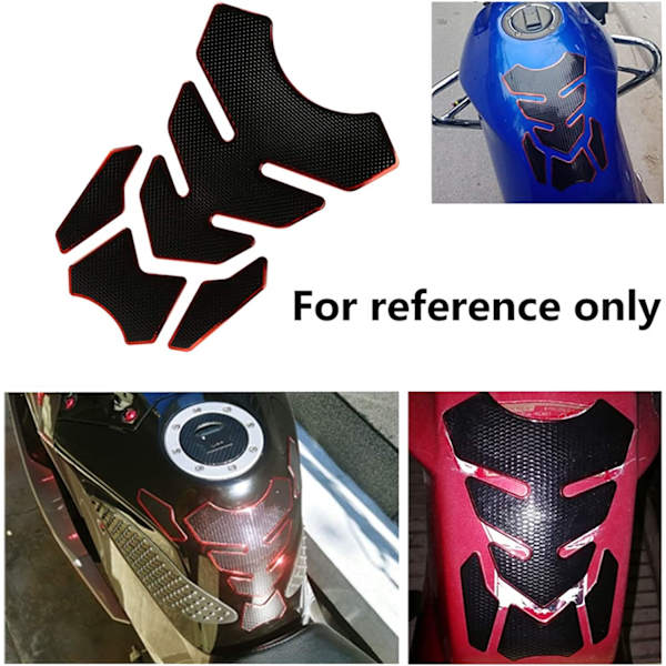 Tank Stickers（Rød）, Universal Flame Tank Stickers Metallic til H