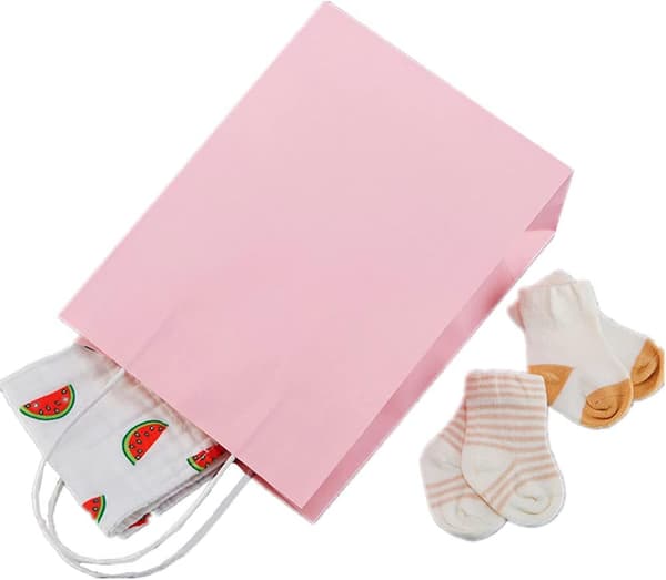 Papir gaveposer med håndtag Medium Bulk Kraft papirposer til Ca
