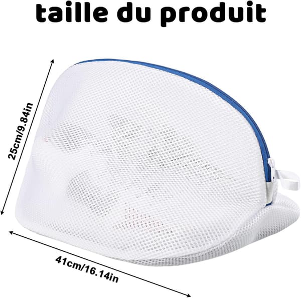 Blå 2-pack skotvättpåsar, återanvändbara högkvalitativa nätväskor
